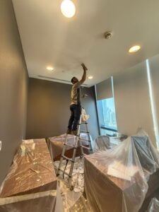 a professional painter doing painting work